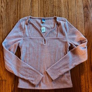 Old Navy Ribbed Knit Top in Soft Pink